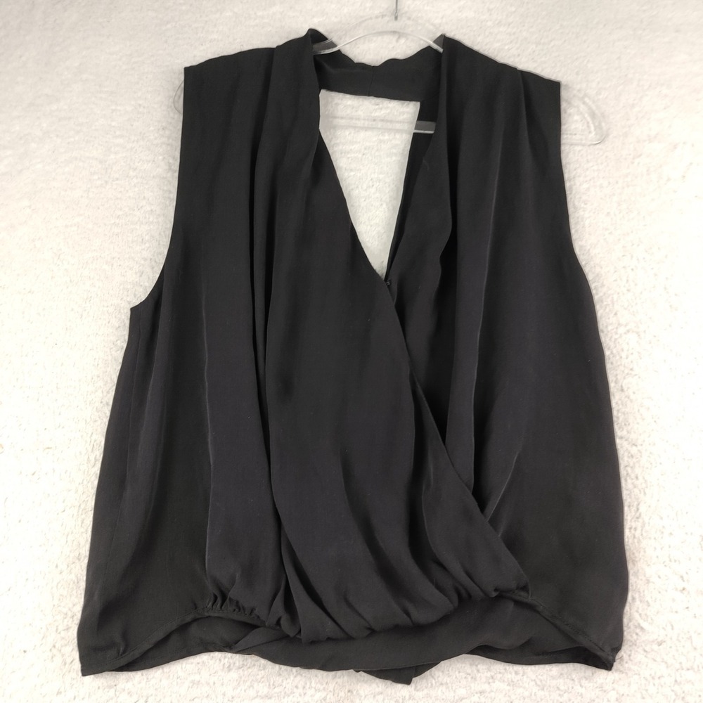Haute Hippie Silk‎ Top Open Back Black Size Small